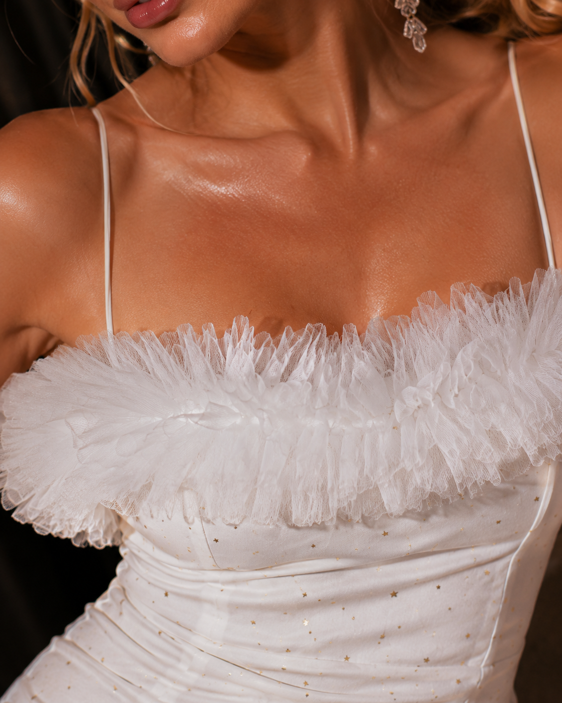 Ruffle Mini Dress - White