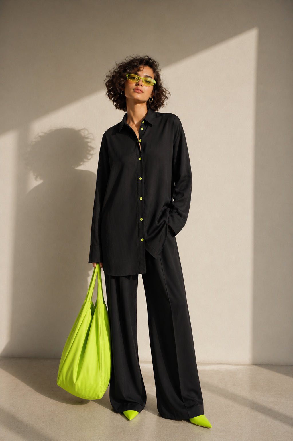 Noir Lime Oversized Co-ord Set-ZAA