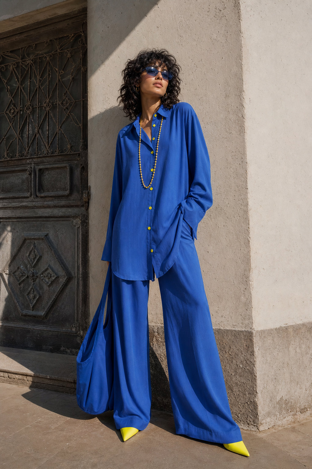 Cobalt Lime Oversized Co-ord Set - ZAA