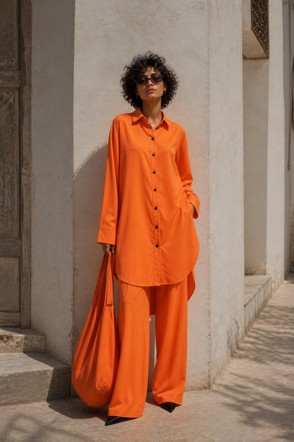 Tangerine Noir Oversized Co-ord Set